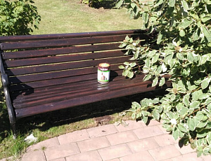 Август 2016. Скамейка в саду. Использованы TopLasur №24. Фото - Борис Калужин  в рамках конкурса belinka. сделано сLOVEнией