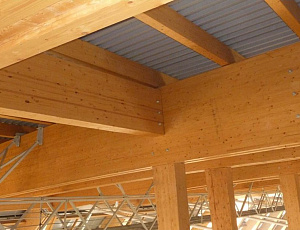 Дворец водных видов спорта (г.Казань) – 2012 г. Несущие клееные деревянные конструкции защищены Belinka Toplasur